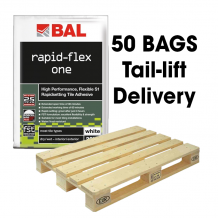 BAL Rapid-Flex One Tile Adhesive White 20kg Full Pallet (50 Bags Tail Lift)